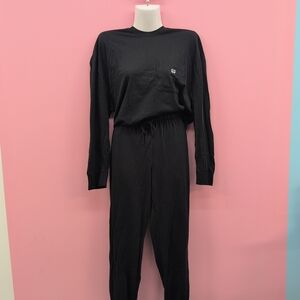 Victoria Secret 100% Cotton Long Pajama Set XS Black